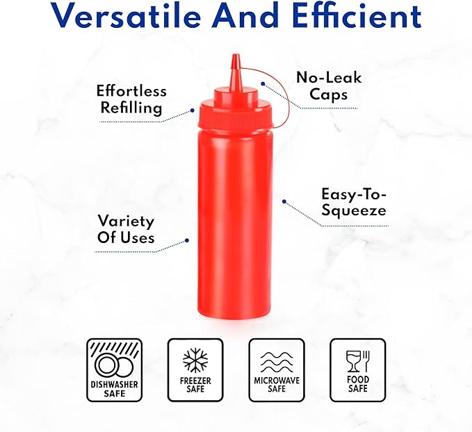 New Star Foodservice Squeeze Bottles, Wide Mouth, 16 oz - Image 7