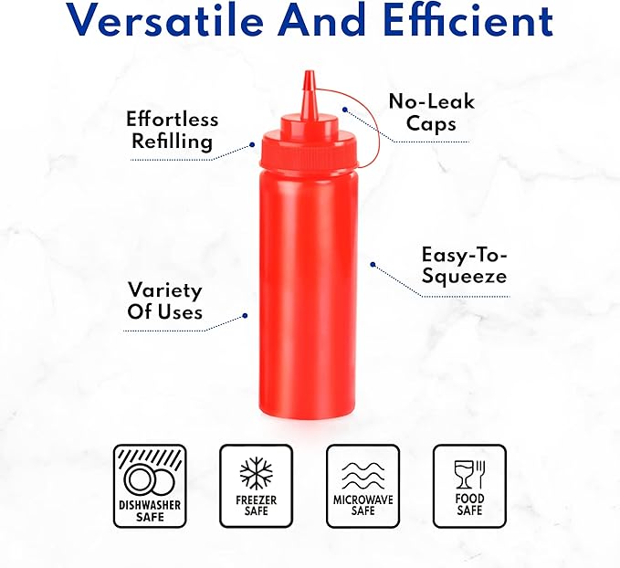 New Star Foodservice 26467 Squeeze Bottles, 8 oz - Image 4