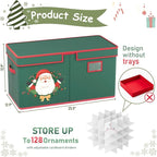 Christmas Ornament Storage Box Christmas Ornament Storage 128 Ornaments Slots - Image 3