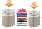 OIAHOMY 91L Laundry Hamper, XXXLarge Laundry Basket, Collapsible Cotton Rope - Image 3