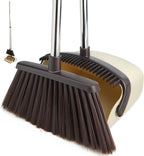 Broom and Dustpan Set with Long Handle, Heavy Dust Broom and Dustpan Combo by XXFLOWER
