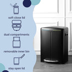 happimess HPM1005B Marco Rectangular 10.6-Gallon Double Bucket Trash Can - Image 3