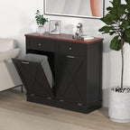 Betterhood Double Tilt Out Trash Cabinet 20 Gallon Wooden Free Standing Laundry - Image 4