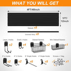 DoCred Slatwall Paneling Organizer, 4x7.5 FT PVC Garage Slat Wall Storage - Image 3