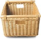 The Basket Lady Pole Handle Wicker Storage Basket, 18 in L x 14.5 in W x 9 in H - Image 2