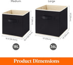 Lifewit Collapsible Fabric Storage Cubes Bins Set 11 Inch, Foldable Cubby - Image 4
