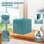 4E's Novelty 6 Pack 11 Inch Pastel Color Storage Foldable Cube Bins, Colorful - Image 5