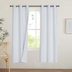 PONY DANCE White 100% Black Out Curtains 54 inch Length, Thermal Insulated by PONYDANCE