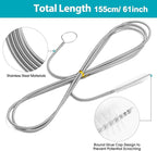 Extra-Thick Drain Brush with Stronger Spring 61-Inch Stainless Steel and Nylon - Image 2