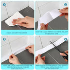Maitys White Caulk Tape Waterproof Self Adhesive 12 Roll White Caulking Sealant - Image 2