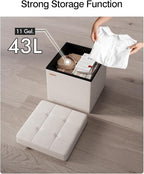 Folding Storage Ottoman, Velvet Storage Bench, - Image 6