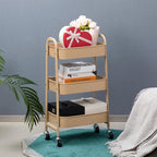 AGTEK Makeup Cart, Movable Rolling Organizer Cart, 3 Tier Metal Utility Cart - Image 4