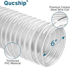 Qucship 6" x 10' Flexible PVC Fume Collection Hose - Image 2