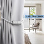2 Pack Grey Strong Magnetic Curtain Tiebacks Outdoor Elegant Decorative Tie - Image 6