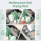 Small Dish Drying Rack in Sink, Extendable Stainless Steel Dish Drainers - Image 3
