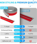 T-Shaped Door Draft Stopper, 1.97 in x 20 Ft Silicone Seal Strip - Image 4