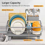 Dish Drying Rack for Kitchen Counter, Space-Saving Dish Rack, Sink Kitchen - Image 5