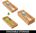 mDesign Wooden Bamboo Drawer Organizer - Image 6