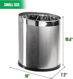 'Invisi-Overlap' Open Top Stainless Steel Trash Can, Small Office Wastebasket - Image 3