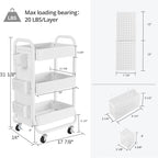 DESIGNA 3-Tier Rolling Cart, Utility Cart - Image 9