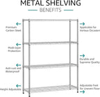 IZEUK 4-Tier Adjustable Heavy Duty Metal Wire Shelving Unit, Wide Storage Rack - Image 4