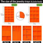 Jewelry Organizer Tray Stackable Velvet Jewelry Trays Drawer Inserts Earring - Image 5