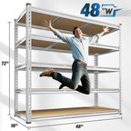 REIBII Garage Shelving, 5 Tier Storage Shelves Load 3000LBS, Adjustable Garage - Image 2
