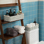 OIAHOMY Toilet Paper Baskets Handmade Paper Rope Decorative Wicker Storage Tank - Image 6