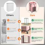 150L Laundry Hamper with Wheels, Rolling Laundry Basket with Metal Frame and - Image 4