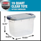 Rubbermaid Roughneck Clear 19Qt/ 4.75 Gal Storage Containers, - Image 3