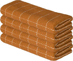 Artoid Mode Checkered Designed Cotton Caramel Orange Terry Kitchen Dish Towels by ArtoidMode