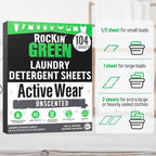 Rockin' Green Active Wear Travel Laundry Detergent Sheets Unscented - Image 5