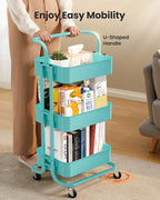 Pipishell 3 Tier Mesh Utility Cart, Rolling Metal Organization Cart - Image 3