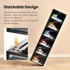 8 Pack Shoe Boxes Black Plastic Stackable, Large Shoe Storage Organizer - Image 4