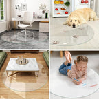 55" x 55" Round Glass Chair Mat, Heavy Duty Hard Floor Mat - Image 5