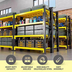 5000lbs Load Capacity, Heavy Duty 4-Tier Steel Shelving Unit, Adjustable - Image 5