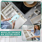 Maitys 12 Pcs Vanity Drawer Organizer 9 x 3 x 2 Inches Clear Plastic Utensil - Image 5