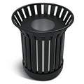 17Gallon Round Large Outdoor Trash Can, Heavy Duty Metal Slatted Garbage Can by Gaonala