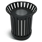 8Gallon Round Large Outdoor Trash Can, Heavy Duty Metal Slatted Garbage Can by Gaonala