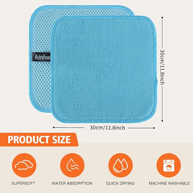 KinHwa Kitchen Washcloths for Dishes Absorbent Microfiber Dish Cloths Quick Dry - Image 7