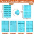 8 Pcs Velvet Jewelry Tray Stackable Jewelry Drawers Organizer Trays Rings - Image 4