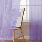 Chyhomenyc Sheer Lilac Curtains 90 inches Long 2 Panels, Light Filtering Soft - Image 3