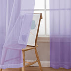 Chyhomenyc Lilac Sheer Curtains 96 inches Long 2 Panels, Light Filtering Soft - Image 4