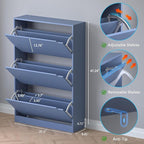 Shoe Cabinet with 3 Flip Drawers, Hidden Wood Shoe Cabinet, Freestanding Shoe - Image 2
