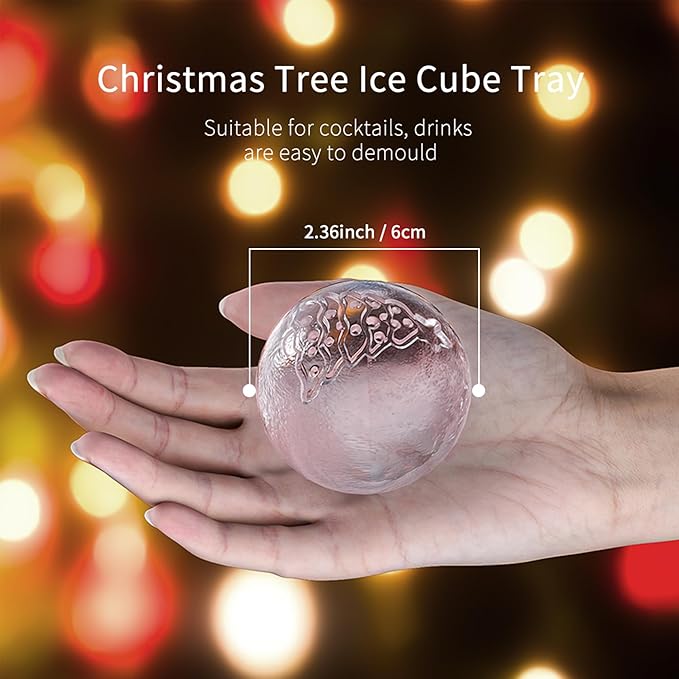 Novelty Christmas Snowflake Tree Ball Ice Maker Mold Set of 4, Funny Christmas - Image 4