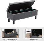 Furnimart 42.5 Inch Storage Ottoman Bench, Flip Top End of Bed Storage Bench - Image 5