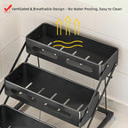 Bokelai Spice Rack 3 Tier Foldable Seasoning Organizer Jars Storage Holder Step - Image 4