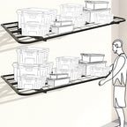 2-Pack 2x4ft Garage Wall Shelves, 2 Shelf Total 8 ft Garage Shelving Wall - Image 7