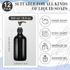 Tessco for you 12 Pack Black Soap Dispenser Empty Plastic Pump Bottles - Image 2