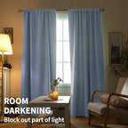 BGment Baby Blue Room Darkening Curtains - Image 2